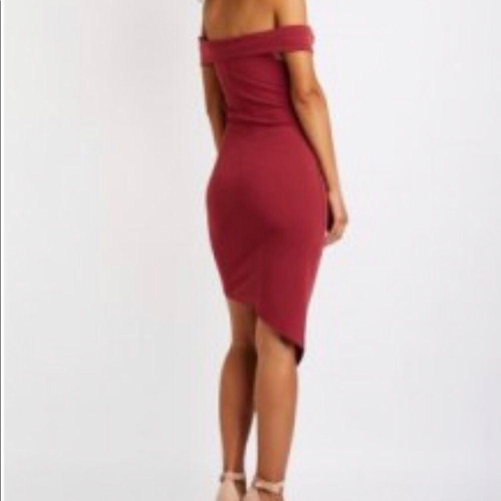 Asymmetrical off-the-shoulder dress